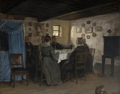 The Artists Friends And Family Seated Round A Table Vejby North Zealand