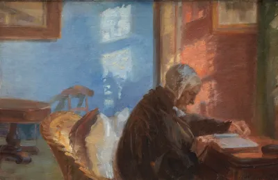 The Artists Mother Ane Hedvig Brondum In The Red Room