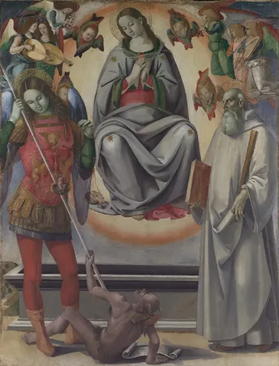 The Assumption Of The Virgin With Saints Michael And Benedict