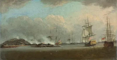 The Attack On The Island Of Goree Off The Coast Of Senegal On 29 December 1758 Under The Command Of Commodore The Honourable Augustus Keppel