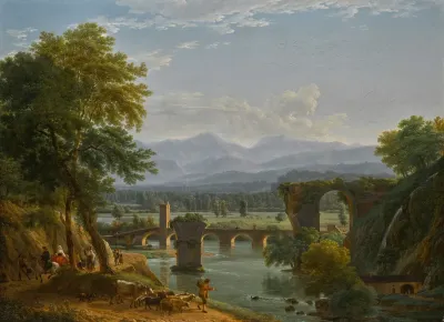 The Augustus Bridge Over The River Nera Near The City Of Narni Italy