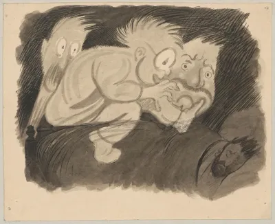 The Author Is Lying Asleep In His Bed He Is Tormented By Nightmares About People From His School Days