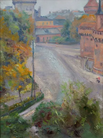 The Barbican And The Florianska Street View From Zacisze Street