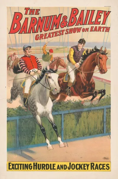 The Barnum Bailey Greatest Show On Earth Exciting Hurdle And Jockey Races