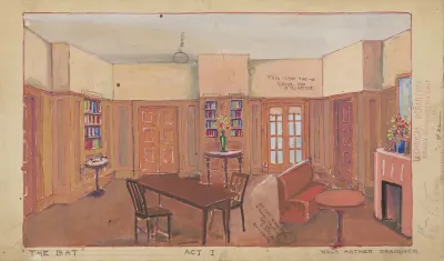 The Bat Sketch No 1 Act I Domestic Interior