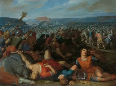 The Batavians Defeating The Romans On The Rhine