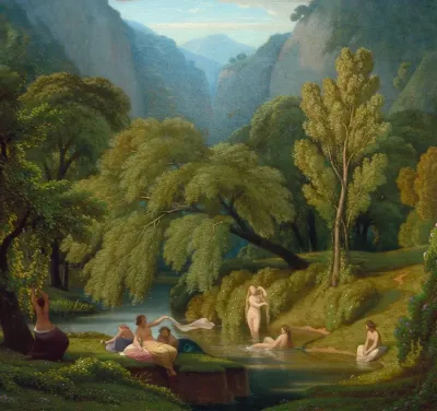 The Bathers Souvenir Of The Banks Of The Anio River At Tivoli