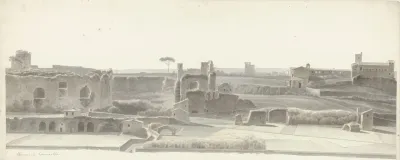 The Baths Of Caracalla And Three Capitals From The Villa Mattei In Rome