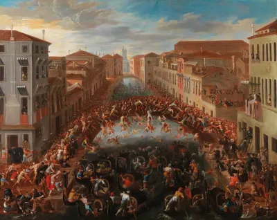 The Battaglia Dei Pugni On The Bridge Of San Barnaba Venice