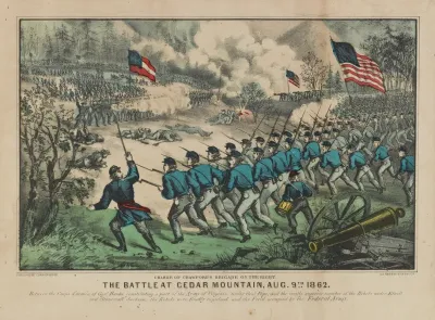 The Battle At Cedar Mountain Aug 9th 1862 Charge Of Crawfords Brigade On The Right