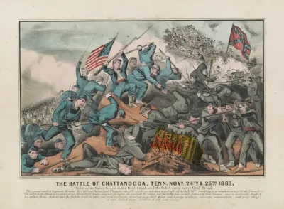 The Battle Of Chattanooga Tenn Novr 24th 25th 1863 Between The Union Forces Under Genl Grant And The Rebel Army Under General Bragg