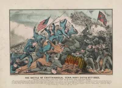 The Battle Of Chattanooga Tenn Novr 24th 25th 1863 Between The Union Forces Under Genl Grant And The Rebel Army Under Genl Bragg