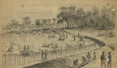 The Battle Of Cold Harbor Throwing Up Breastworks