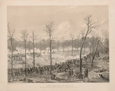 The Battle Of Shiloh Charge And Taking Of A New Orleans Battery By The 14th Regt Wisconsin Volunteers Monday April 7 1862