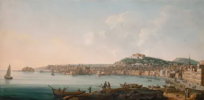 The Bay Of Naples From The West With The Castel Dellovo The Castel Nuovo And The Certosa Di San Martino