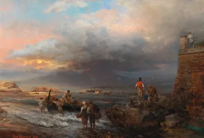 The Bay Of Naples With Vesuvius In The Background 2