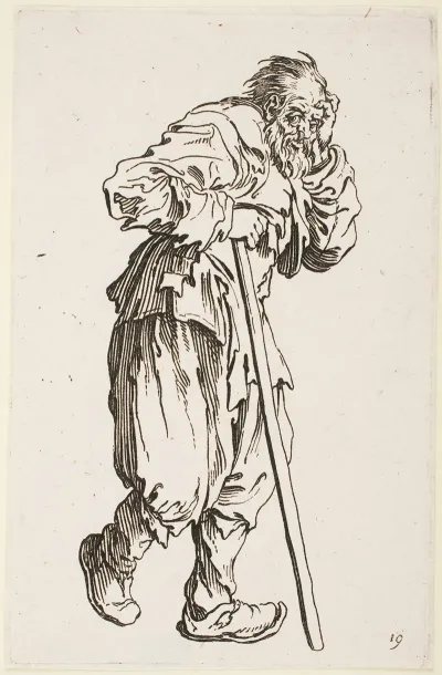 The Beggar Leaning On His Cane
