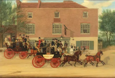 The Birmingham Tally Ho Coaches Passing The Crown Inn Holloway