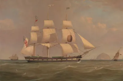 The Black Ball Line Packet Ship New York Off Ailsa Craig