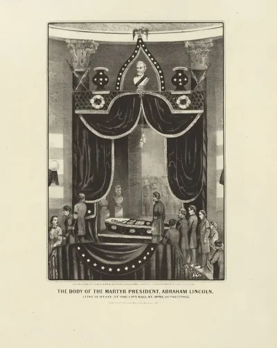 The Body Of The Martyr President Abraham Lincoln Lying In State At The City Hall N Y April 24th 25th 1865