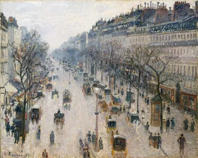 The Boulevard Montmartre On A Winter Morning