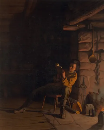 The Boyhood Of Lincoln An Evening In The Log Hut 2