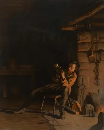 The Boyhood Of Lincoln An Evening In The Log Hut