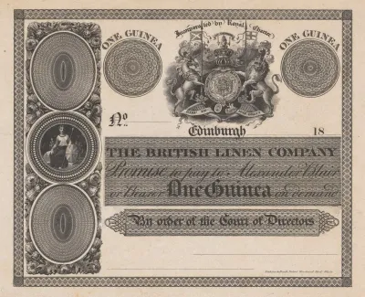 The British Linen Company Edinburgh One Guinea Note