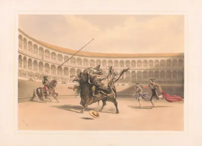 The Bull Tossing The Picador And Horse
