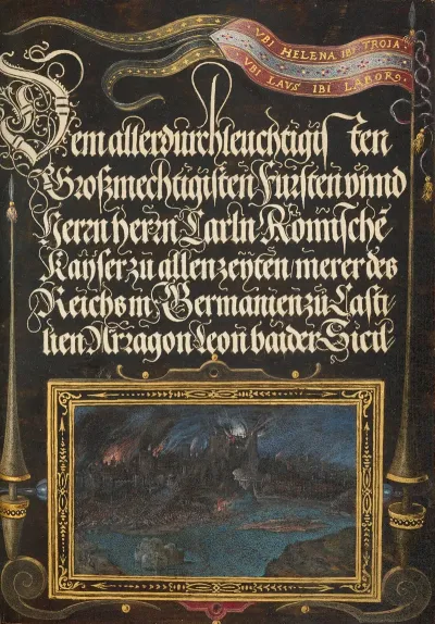 The Burning Of Troy Banner Of The House Of Hapsburg