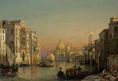 The Canal Grande In Venice With A View Of Santa Maria Della Salute