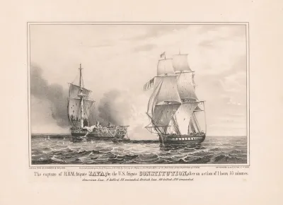 The Capture Of H B M Frigate Java By The U S Frigate Constitution After An Action Of 1 Hour 55 Minutes