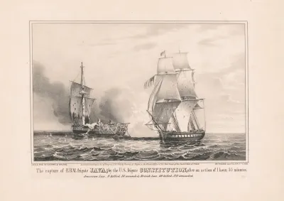 The Capture Of Hbm Frigate Java By The U S Frigate Constitution After An Action Of 1 Hour 55 Minutes