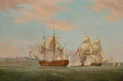 The Capture Of The Genoese Pirate Vessel Liguria By H M Brig Espoir 7 August 1798