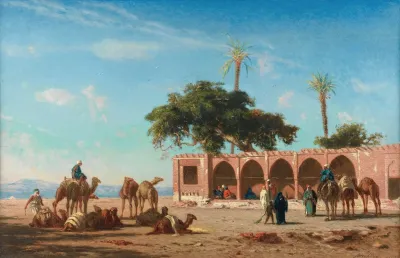The Caravan Resting In Siout Egypt