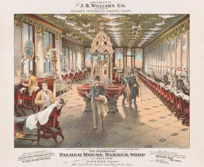 The Celebrated Palmer House Barber Shop At Chicago Mr W S Eden Proprietor