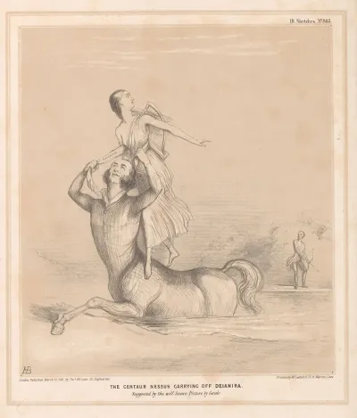The Centaur Nessus Carrying Off Deianira Suggested By The Well Known Picture By Guido