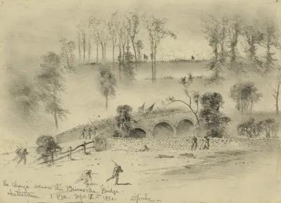 The Charge Across The Burnside Bridge Antietam
