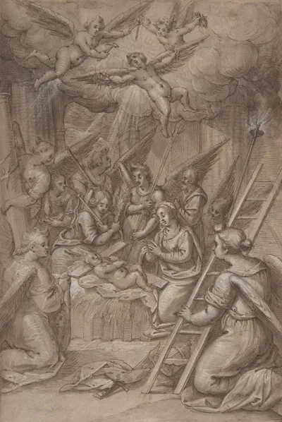 The Christ Child Adored By Angels