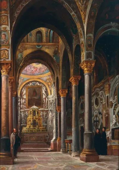 The Church Of Santa Maria Dellammiraglio Nicolo Dei Greci In Palermo