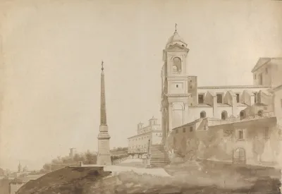 The Church Of The Trinita Dei Monti And The Villa Medici Rome