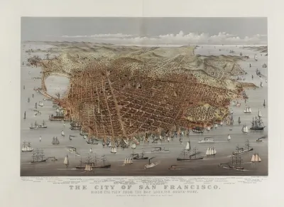 The City Of San Francisco Birds Eye View From The Bay Looking South West