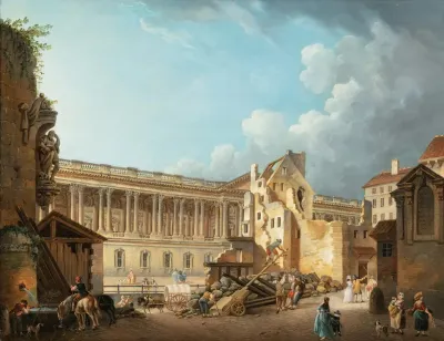 The Clearance Of The Louvre Colonnade During The Demolition Of The Ruins Of The Hotel Du Petit Bourbon