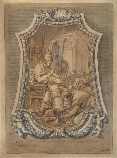 The Clergy Of Rome Paying Homage To St Gregory After His Investiture