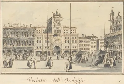 The Clock Tower Of San Marco From The Front Of The Basilica