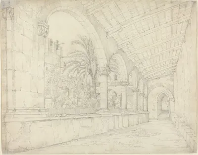The Cloister Of Santa Maria Di Gesu At Palermo