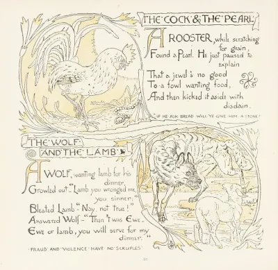 The Cock And The Pearl The Wolf And The Lamb
