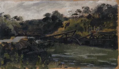 The Collapsed Bridge After The Train Accident Of Munchenstein On June 14