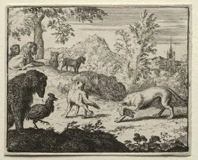 The Combat Between Reynard And The Wolf
