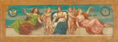 The Common Law Study For Left Panel Of The Reign Of Law Frieze For Appellate Court New York